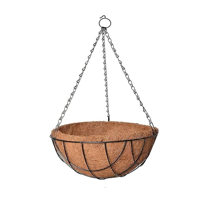 Coir Hanging Basket with Metal Hanging Chain -- set of 2