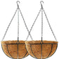 Coir Hanging Basket with Metal Hanging Chain -- set of 2