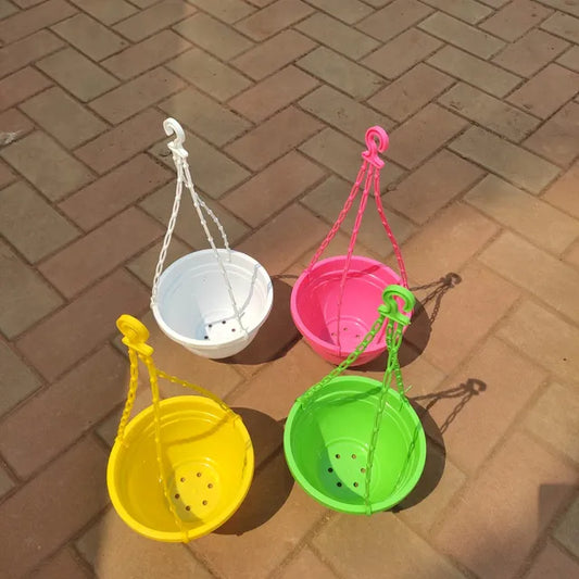 Set of 4 - 5 Inch Plastic Hanging Pot (any colour)