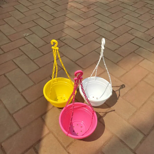 Set of 3 - 5 Inch Plastic Hanging Pot (any colour)