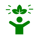 Person with leaves